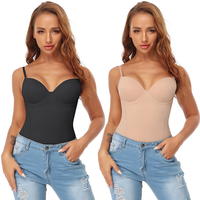 Women's Bodysuit with Underwire Cups and Adjustable Straps