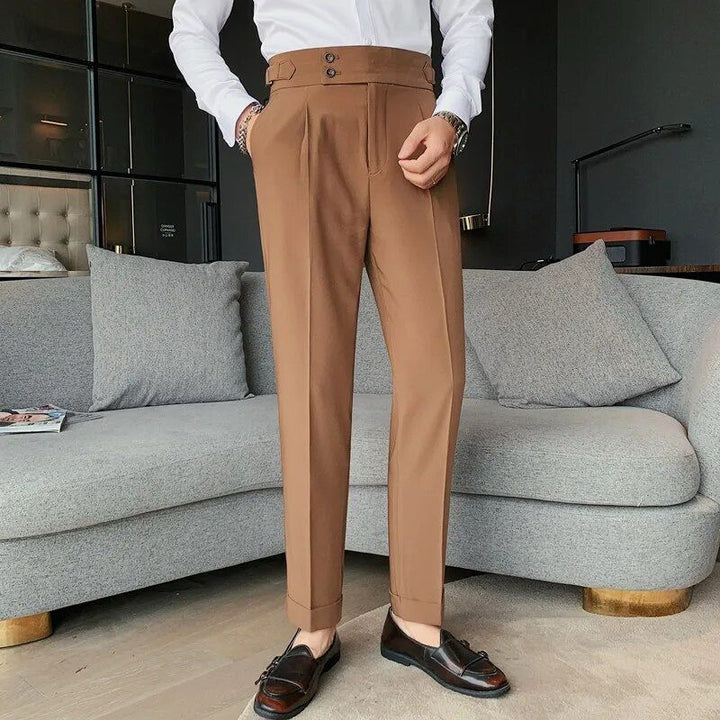 Men's Comfortable Dress Pants Relaxed Fit Flexible Trousers