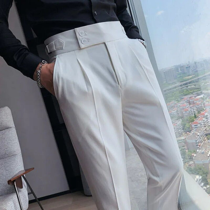 Men's Comfortable Dress Pants Relaxed Fit Flexible Trousers