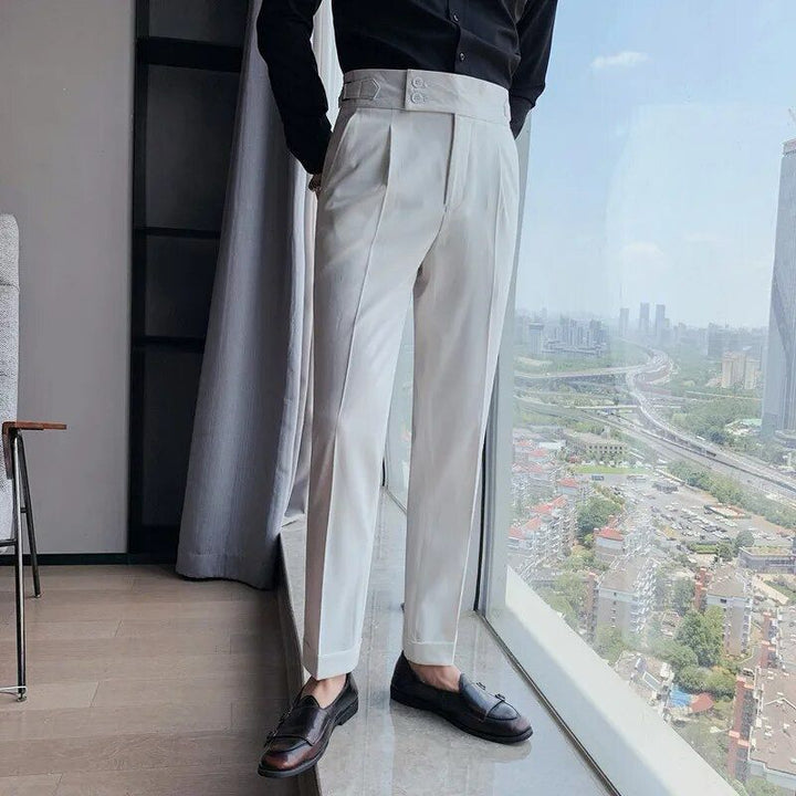 Men's Comfortable Dress Pants Relaxed Fit Flexible Trousers