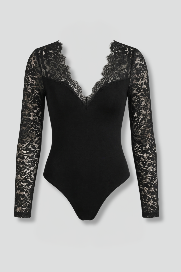 Women’s V-Neck Lace Sleeve Blouse