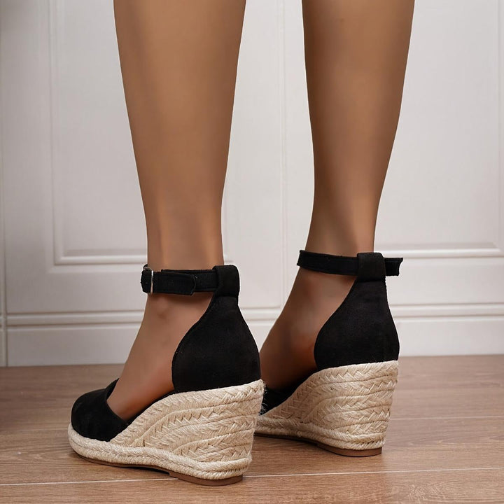 Elegant Wedge Sandals with Adjustable Ankle Straps