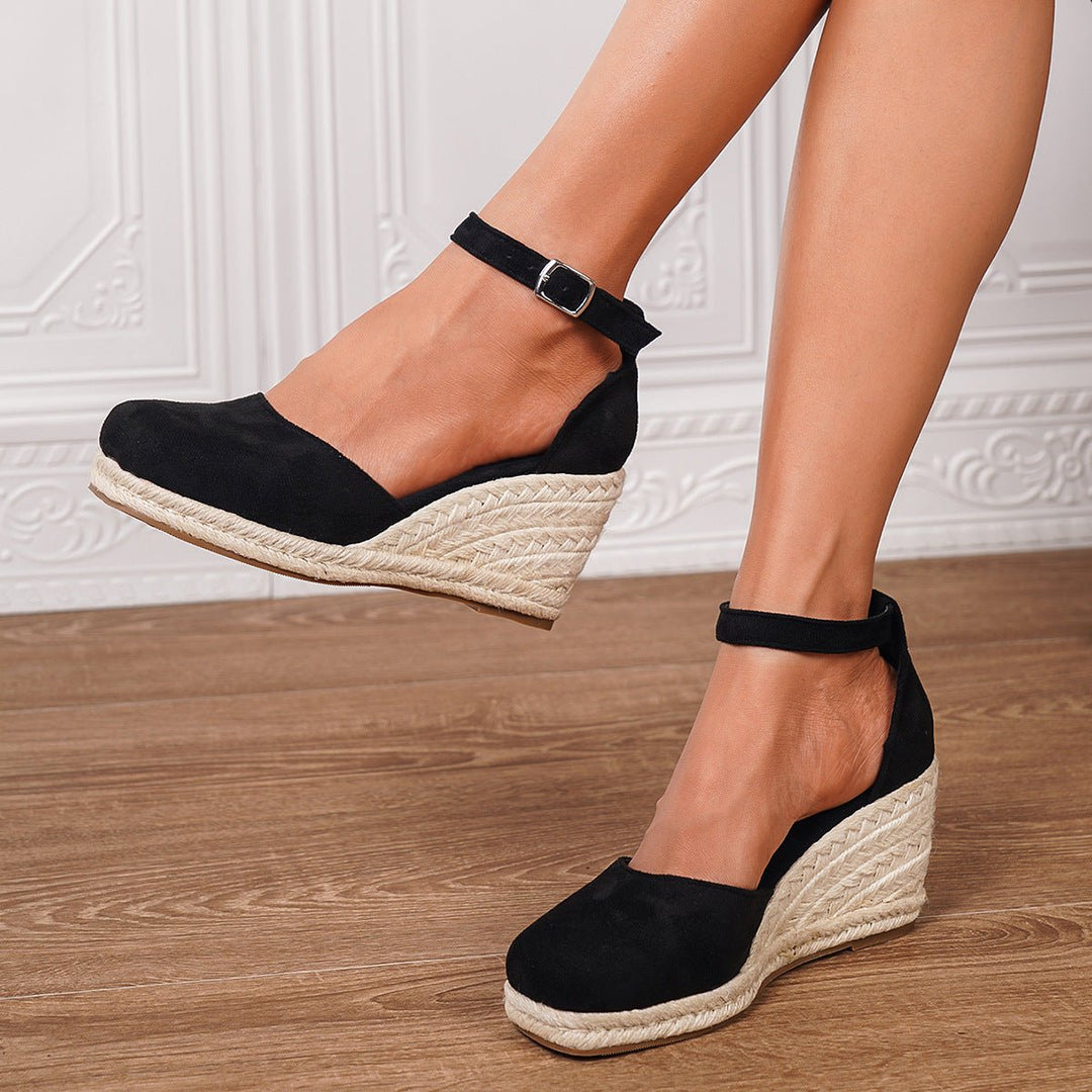 Elegant Wedge Sandals with Adjustable Ankle Straps