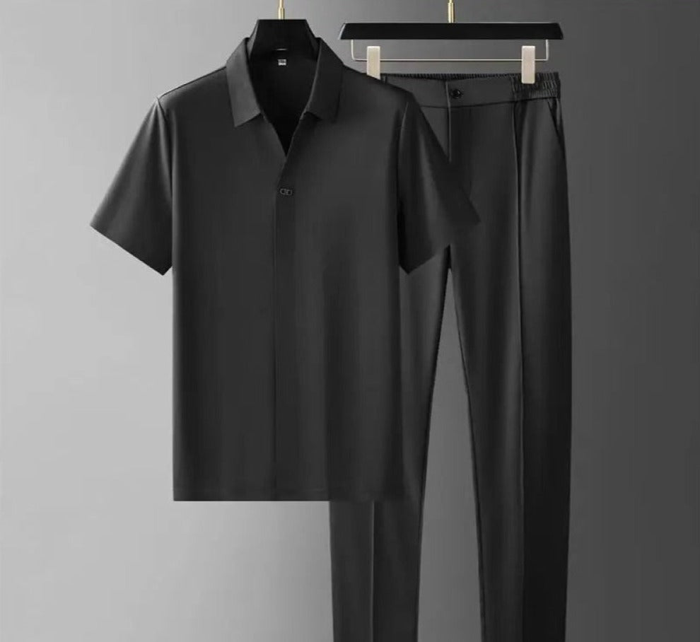 Men's Lightweight Polo and Trouser Set Smart Casual