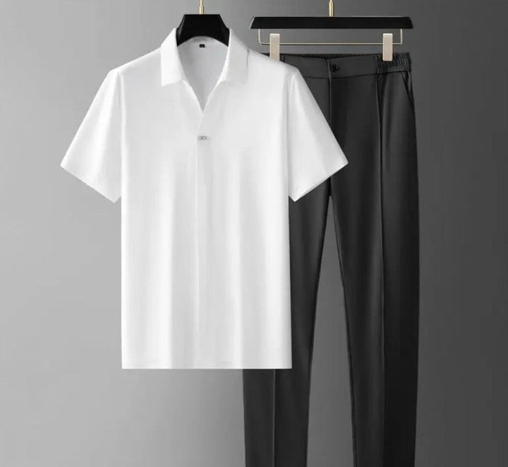 Men's Lightweight Polo and Trouser Set Smart Casual