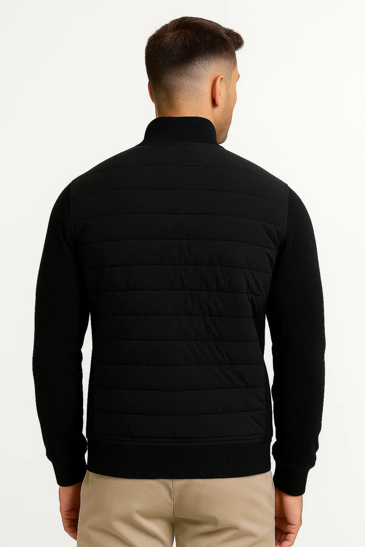 Men's Hybrid Padded Jacket with Knitted Sleeves