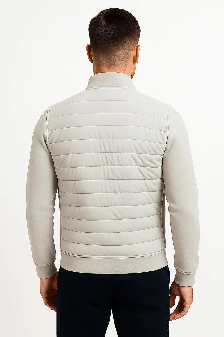 Men's Hybrid Padded Jacket with Knitted Sleeves