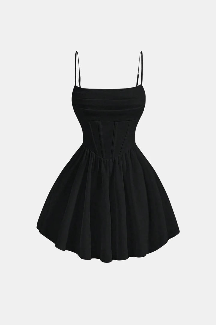 Women's Corset Mini Cocktail Dress | Ruched Bodycon Silhouette | Spaghetti Strap Party Dress | Evening Wedding Guest Occasion Wear