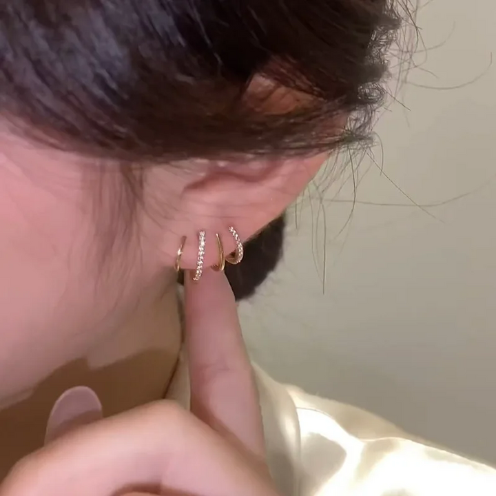Women's Multi Ring Hoop Earrings