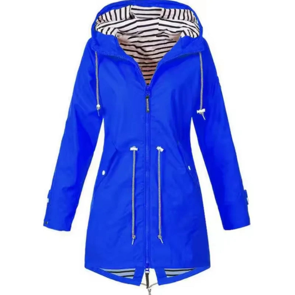 Stylish Women's Windbreaker Raincoat - Lightweight Waterproof Jacket with Hood