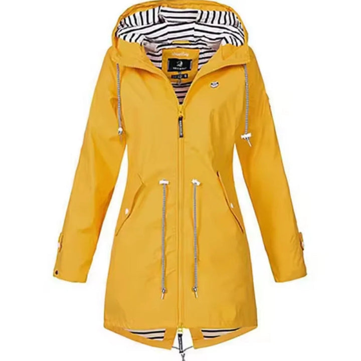 Stylish Women's Windbreaker Raincoat - Lightweight Waterproof Jacket with Hood