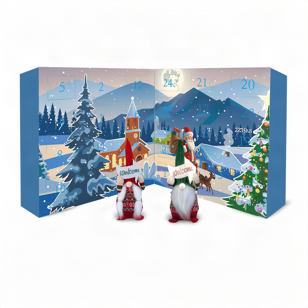 24 Day Christmas Advent Calendar with Plush Gnomes | Reusable Holiday Countdown Toy Set | Festive Gonk Home Decorations