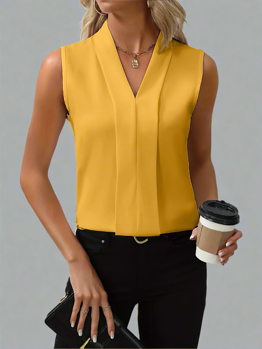 Sleeveless V-Neck Blouse