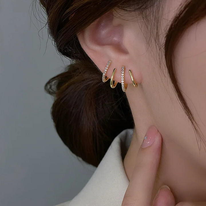 Women's Multi Ring Hoop Earrings