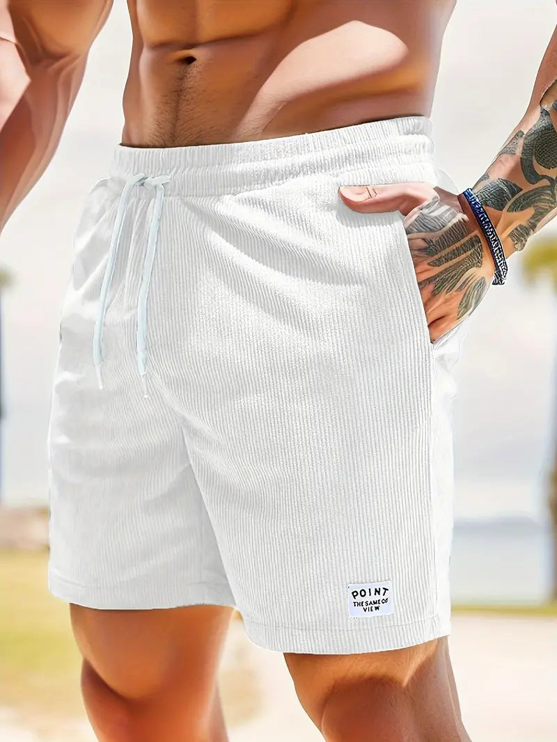 Men's Cotton-Look Corduroy Summer Shorts