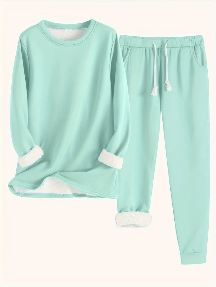 Women's Thermal Set | Solid Color Two-Piece | Warm & Comfortable