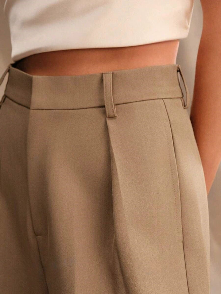 High Waist Wide Leg Tailored Trousers