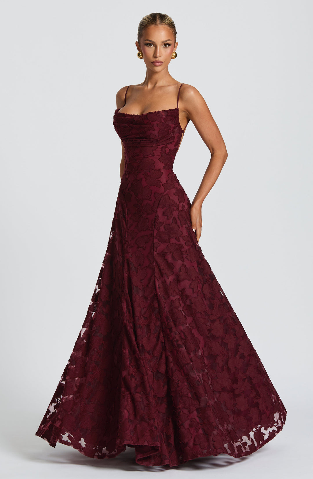 Elegant Evening Maxi Dress with Spaghetti Straps