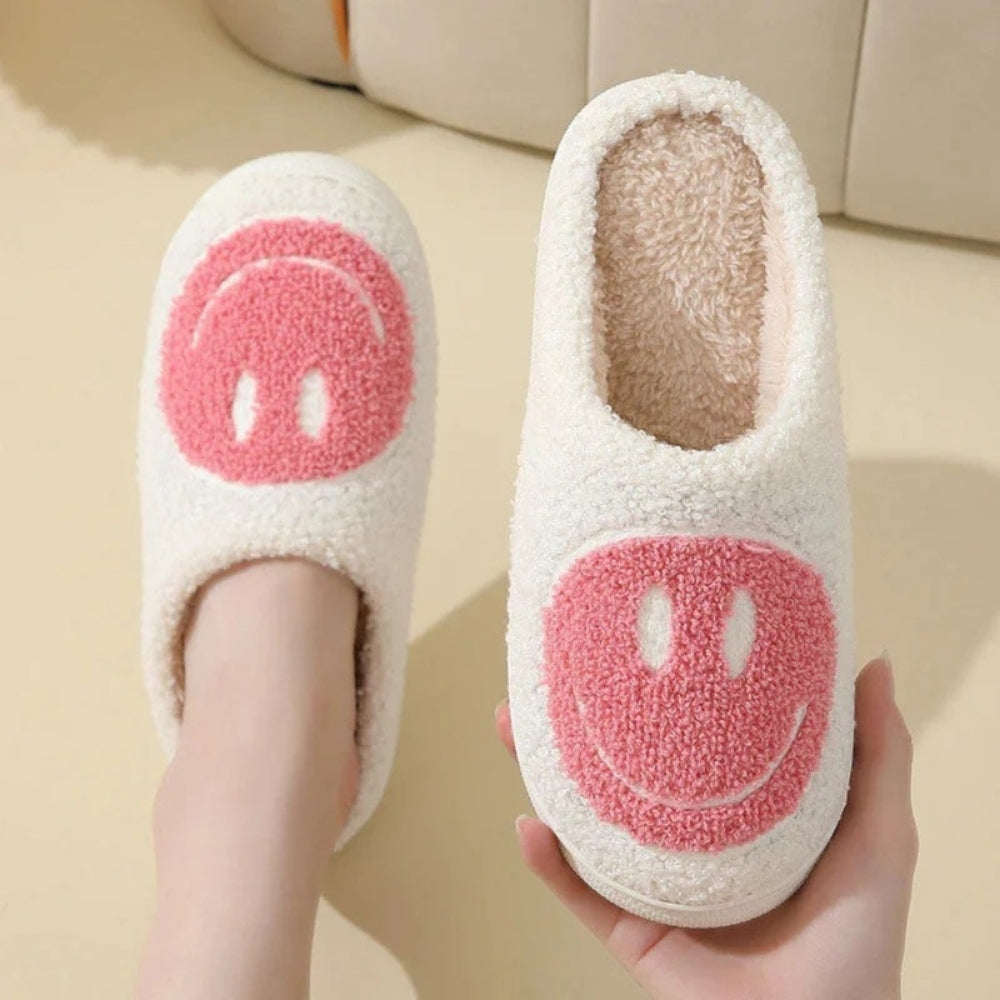 Smiley Design Slippers – Padded House Slippers for Home