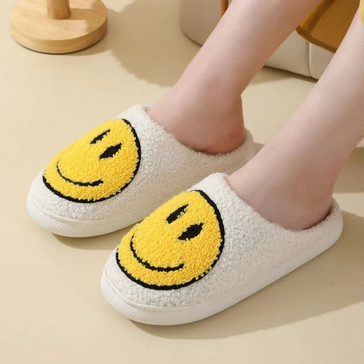 Smiley Design Slippers – Padded House Slippers for Home