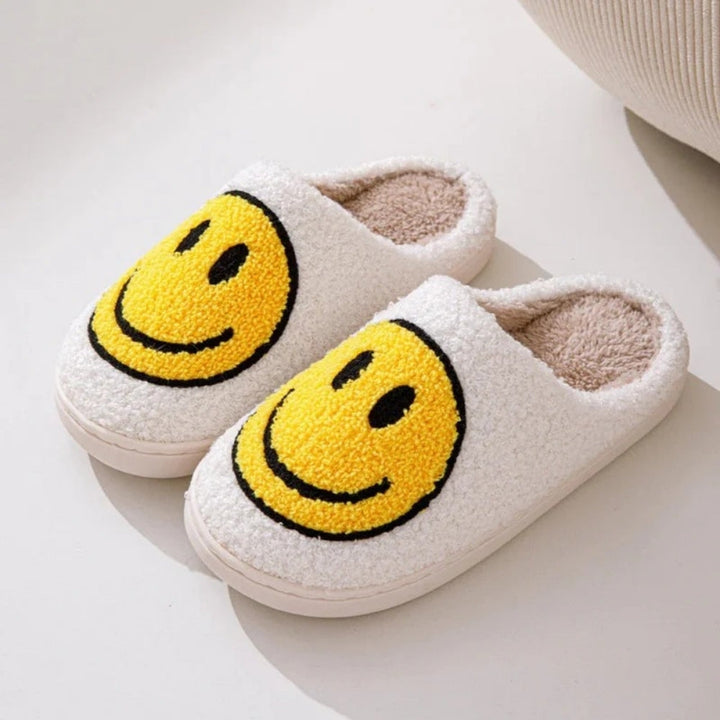 Smiley Design Slippers – Padded House Slippers for Home