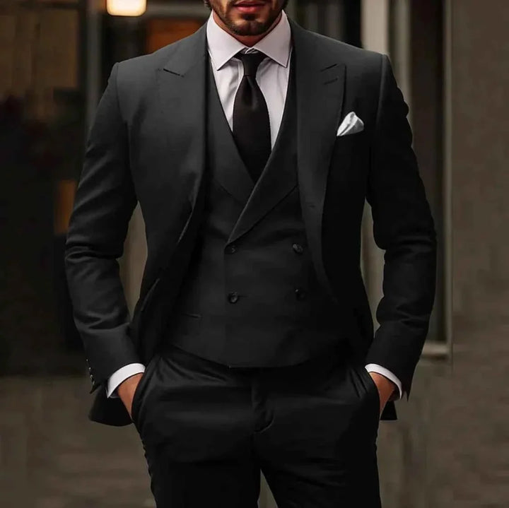 Men's Three Piece Suit Set | Regular Tailored Fit | Jacket Vest & Trousers | Business Wedding Formal Occasion Wear