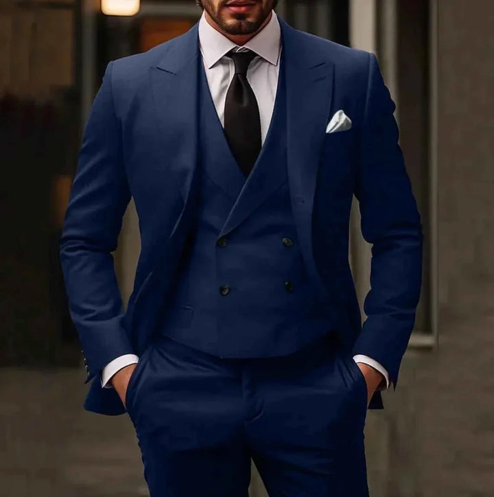 Men's Three Piece Suit Set | Regular Tailored Fit | Jacket Vest & Trousers | Business Wedding Formal Occasion Wear