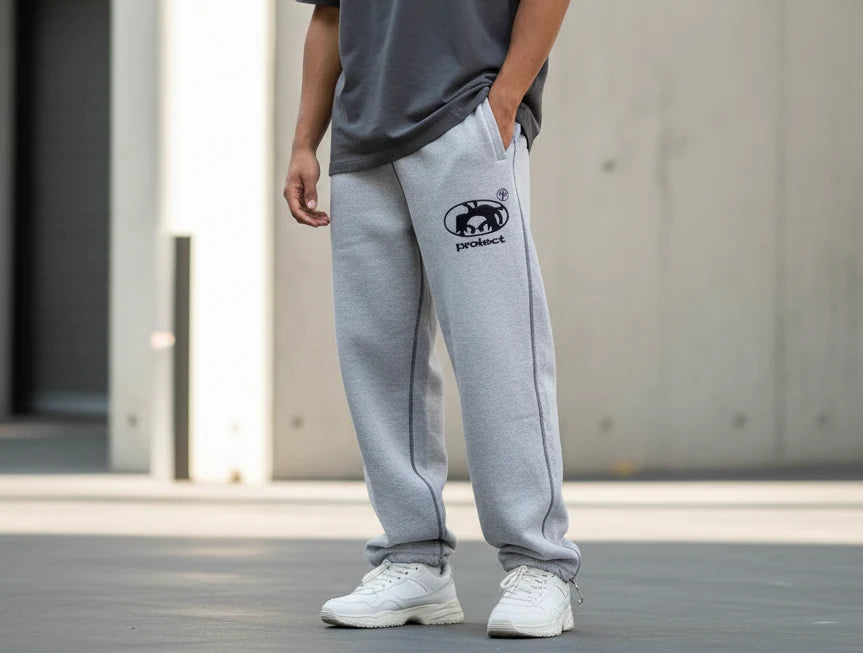 Men's Y2K Jogger Trousers | Relaxed Fit Streetwear Sweatpants | Drawstring Waist Cargo Style | Urban Casual Everyday Wear