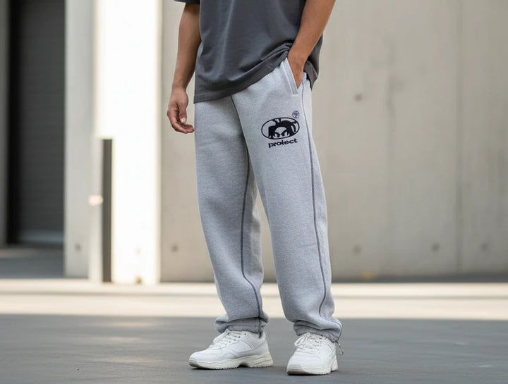 Men's Y2K Jogger Trousers | Relaxed Fit Streetwear Sweatpants | Drawstring Waist Cargo Style | Urban Casual Everyday Wear