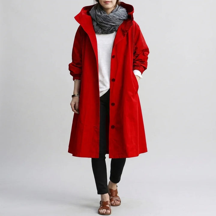 Women's Waterproof Jacket | Lightweight Hooded Raincoat | Windproof Shell Jacket with Button Closure and Adjustable Hood