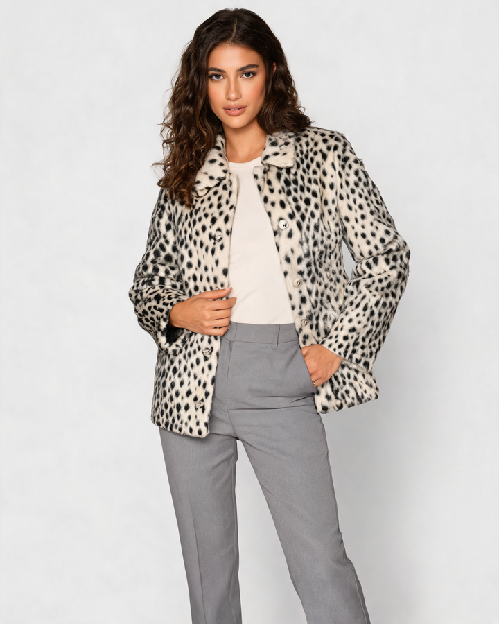 Leopard Faux Fur Jacket - Alessia