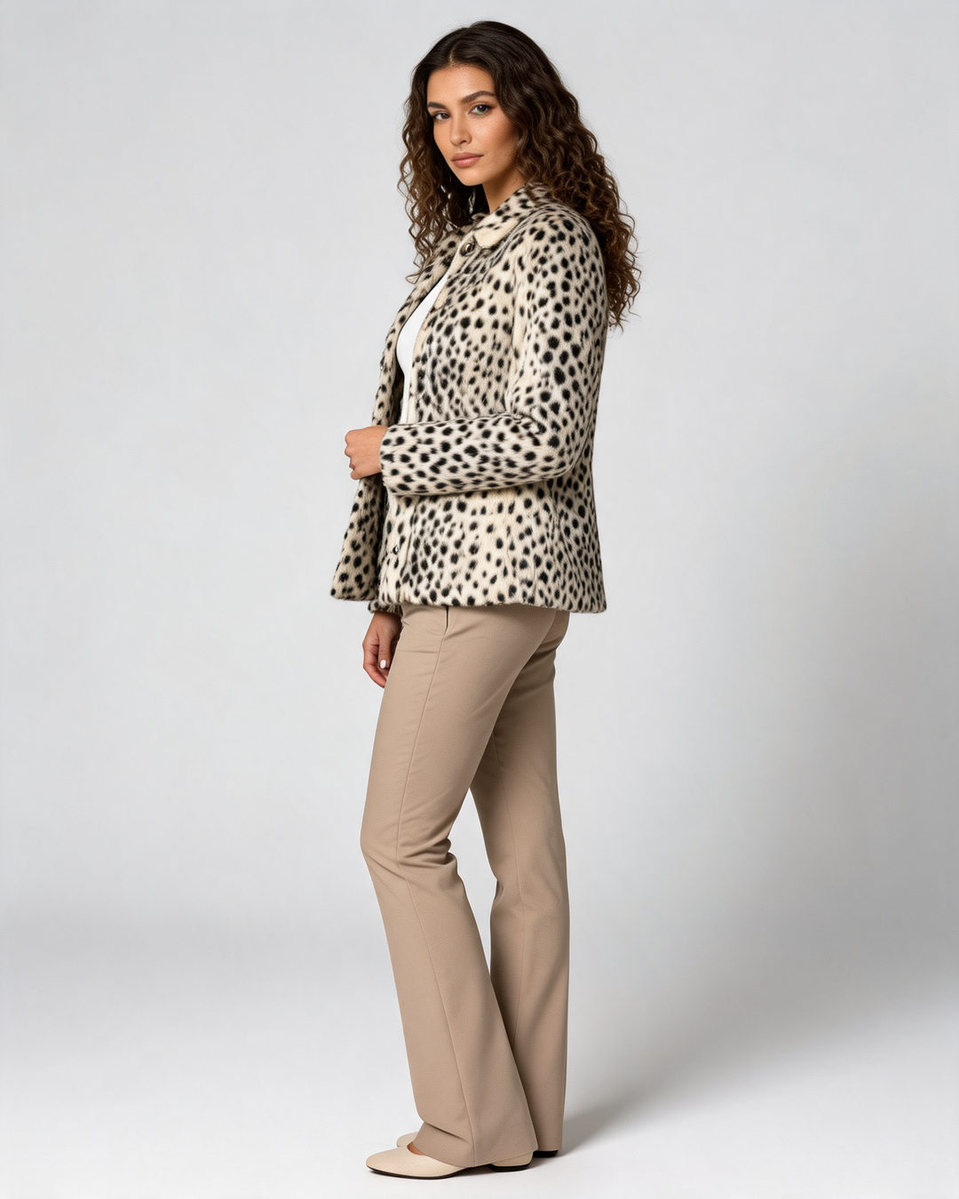 Leopard Faux Fur Jacket - Alessia
