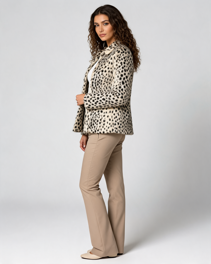 Leopard Faux Fur Jacket - Alessia