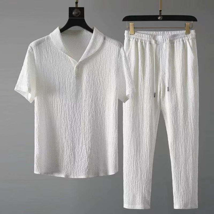 Men's Lightweight Casual Set Breathable Cotton Mix Outfit