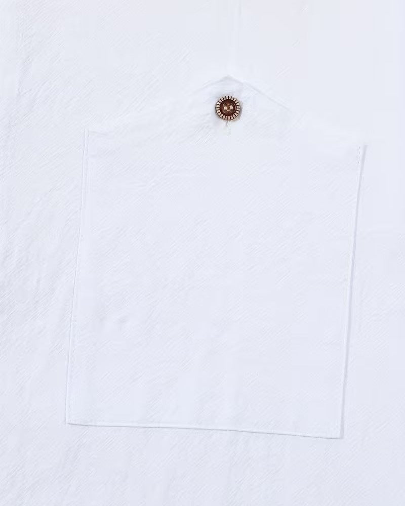 Men's Vintage Long Sleeve Shirt with Breathable Pocket