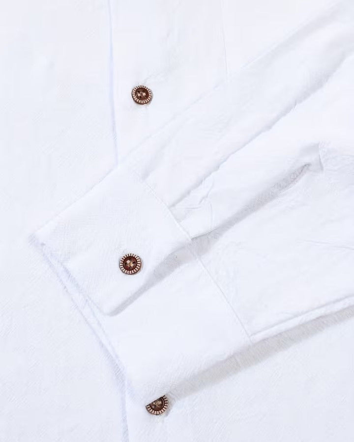 Men's Vintage Long Sleeve Shirt with Breathable Pocket