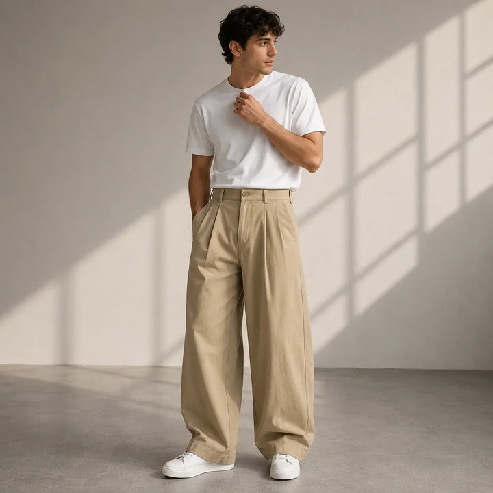 Modern Men's Wide Leg Casual Trousers