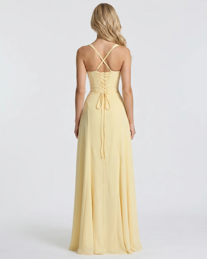 Ava Corset Maxi Dress - Yellow