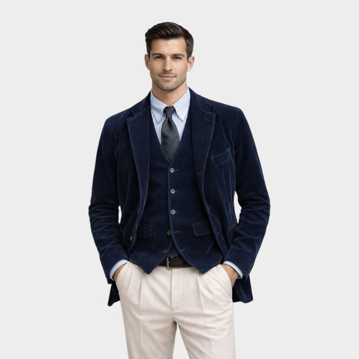 Men’s Blazer Set Corduroy Warmth Classic Tailored Style
