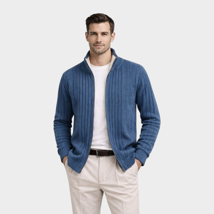 Men’s Knit Zip Sweater Comfort Refined Casual Style