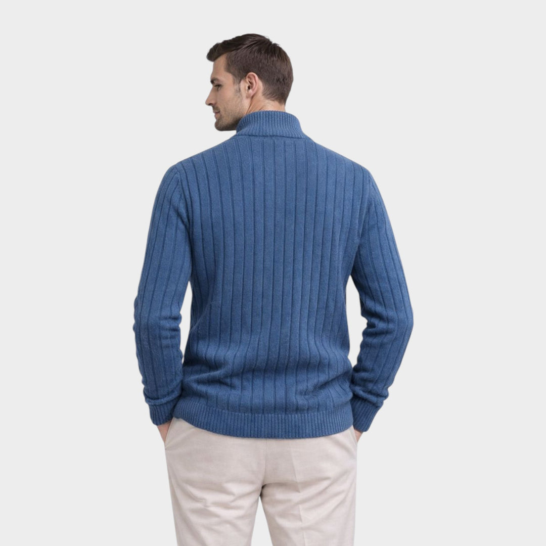 Men’s Knit Zip Sweater Comfort Refined Casual Style