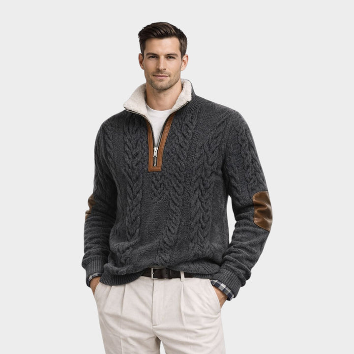 Men’s Luxury Sherpa Collar Sweater Refined Casual Style