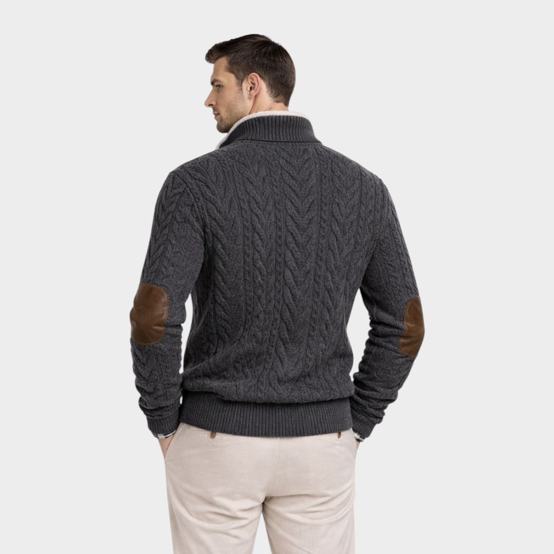 Men’s Luxury Sherpa Collar Sweater Refined Casual Style