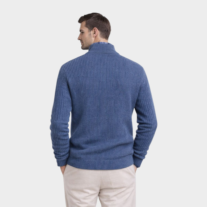 Men’s Timeless Half Zip Knit Sweater Classic Elegance