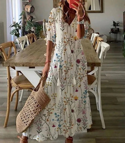 Elegant Boho Dress with Tummy Coverage