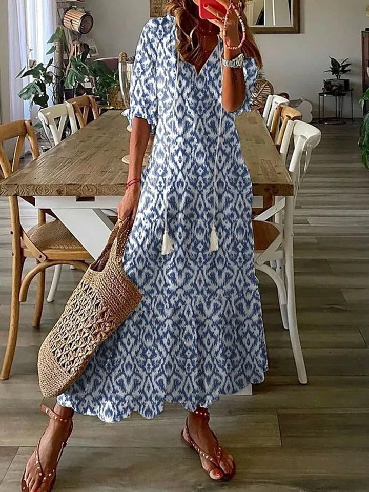 Women's Floral Print V-Neck Summer Dress