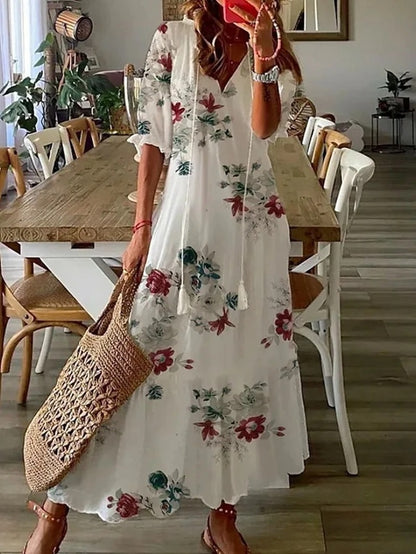 Elegant Boho Dress with Tummy Coverage